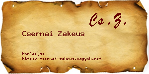 Csernai Zakeus névjegykártya